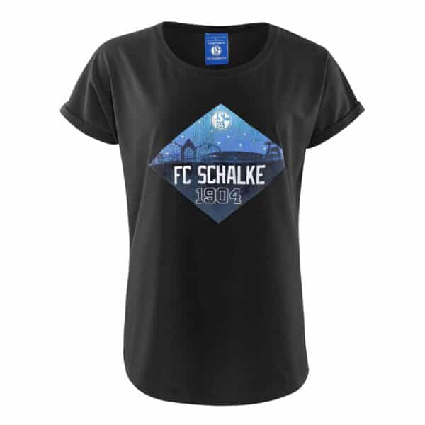 FC Schalke 04 T-Shirt Damen Skyline schwarz