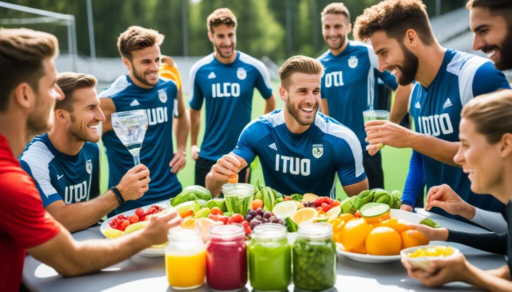 Ernährungsvorbereitung vor dem Fußballspiel