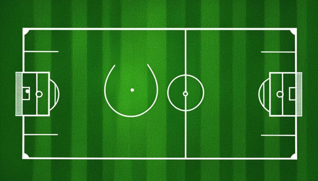 Fußballfeld Abmessungen und Markierungen