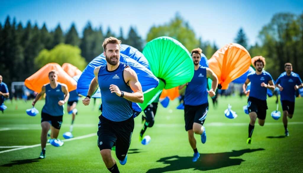 Sprintfallschirme Training Fußball